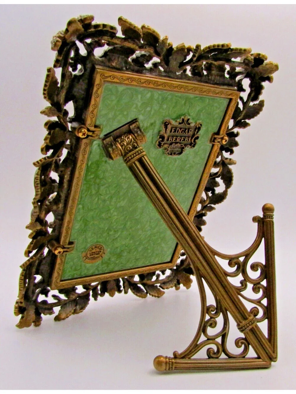 Edgar Berebi Limited Edition Jeweled and Enameled Leaf Table Frame 4364-1